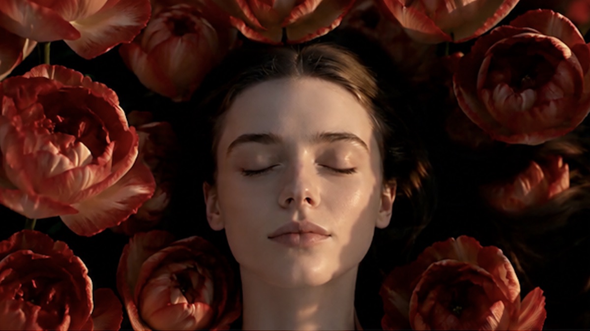 Red Blossom reel storyboard — frame 1