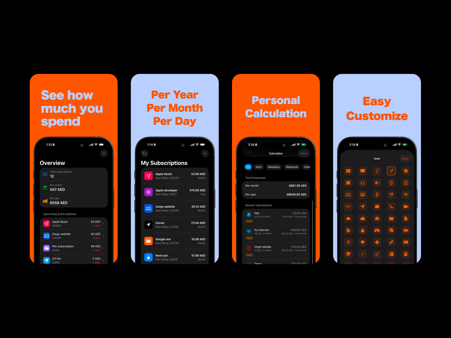 Subscrr — Subscription dashboard and spending overview